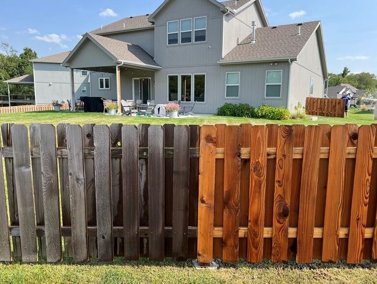 Wood restoration — during the clean