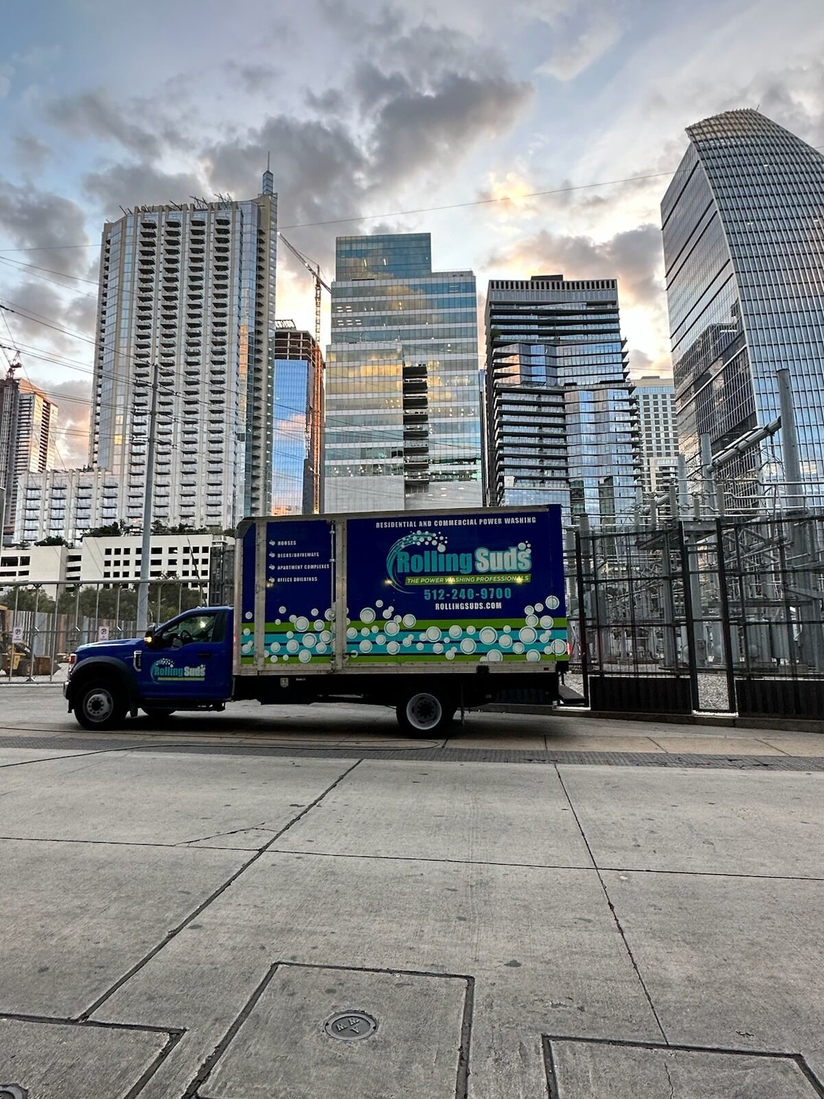 Commercial power washing service in downtown Baltimore